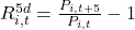  R_{i,t}^{5d} = \frac{P_{i,t+5}}{P_{i,t}} - 1 