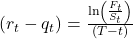  \left(r_t - q_t\right) = \frac{\ln\left(\frac{F_t}{S_t}\right)}{\left(T-t\right)} 