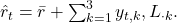  \hat r_t = \bar r + \sum_{k=1}^{3} y_{t,k} , L_{\cdot k}. 