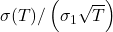 \sigma(T)/\left( \sigma_{1}\sqrt{T} \right)