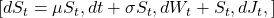  [ dS_t = \mu S_t , dt + \sigma S_t , dW_t + S_t , dJ_t, ] 