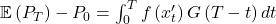  \mathbb{E}\left(P_T\right)-P_0=\int_{0}^{T}f\left(x_t^\prime\right)G\left(T-t\right)dt 