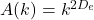 A(k) = k^{2 D_{e}}