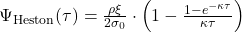  \Psi_{\text{Heston}}(\tau) = \frac{\rho \xi}{2\sigma_0} \cdot \left(1 - \frac{1 - e^{-\kappa\tau}}{\kappa\tau}\right) 
