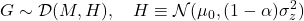  \displaystyle G \sim \mathcal{D}(M, H), \quad H \equiv \mathcal{N}(\mu_0, (1 - \alpha)\sigma_z^2) 