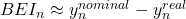  BEI_{n} \approx y_{n}^{nominal} - y_{n}^{real} 