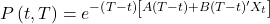  P\left( t,T \right) = e^{- \left( T - t \right)\left\lbrack A\left( T - t \right) + B\left( T - t \right)' X_{t} \right\rbrack} 