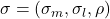  \sigma = (\sigma_{m},\sigma_{l},\rho) 