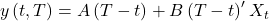  y\left( t,T \right) = A\left( T - t \right) + B\left( T - t \right)' X_{t} 