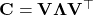  \mathbf{C} = \mathbf{V}  \boldsymbol{\Lambda}  \mathbf{V}^\top 