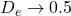 D_{e} \rightarrow 0.5