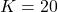  K = 20 