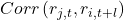 Corr\left( r_{j,t},r_{i,t + l} \right)