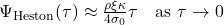  \Psi_{\text{Heston}}(\tau) \approx \frac{\rho \xi \kappa}{4\sigma_0} \tau \quad \text{as } \tau \to 0 