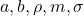  a, b, \rho, m, \sigma 