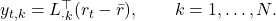  y_{t,k} = L_{\cdot k}^\top (r_t - \bar r), \qquad k = 1, \dots, N. 