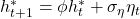 h_{t+1}^* = \phi h_t^* +\sigma_{\eta}\eta_t