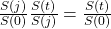  \frac{S(j)}{S(0)}\frac{S(t)}{S(j)} = \frac{S(t)}{S(0)} 