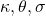  \kappa, \theta, \sigma 