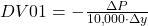  DV01 = -\frac{\Delta P}{10{,}000 \cdot \Delta y} 